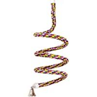 ASOCEA Aves Cuerda Bungee Juguete con Campana algodón Loro Espiral Swing Subir Jaula pie Percha para Aves periquitos…